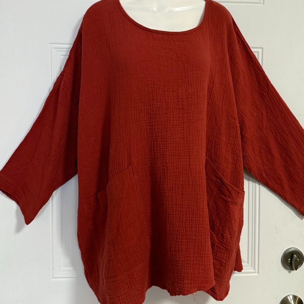 Jones & Co.Women's Plus Size 3X Textured Tunic Top Oversized Loose Fit - Picture 2 of 10
